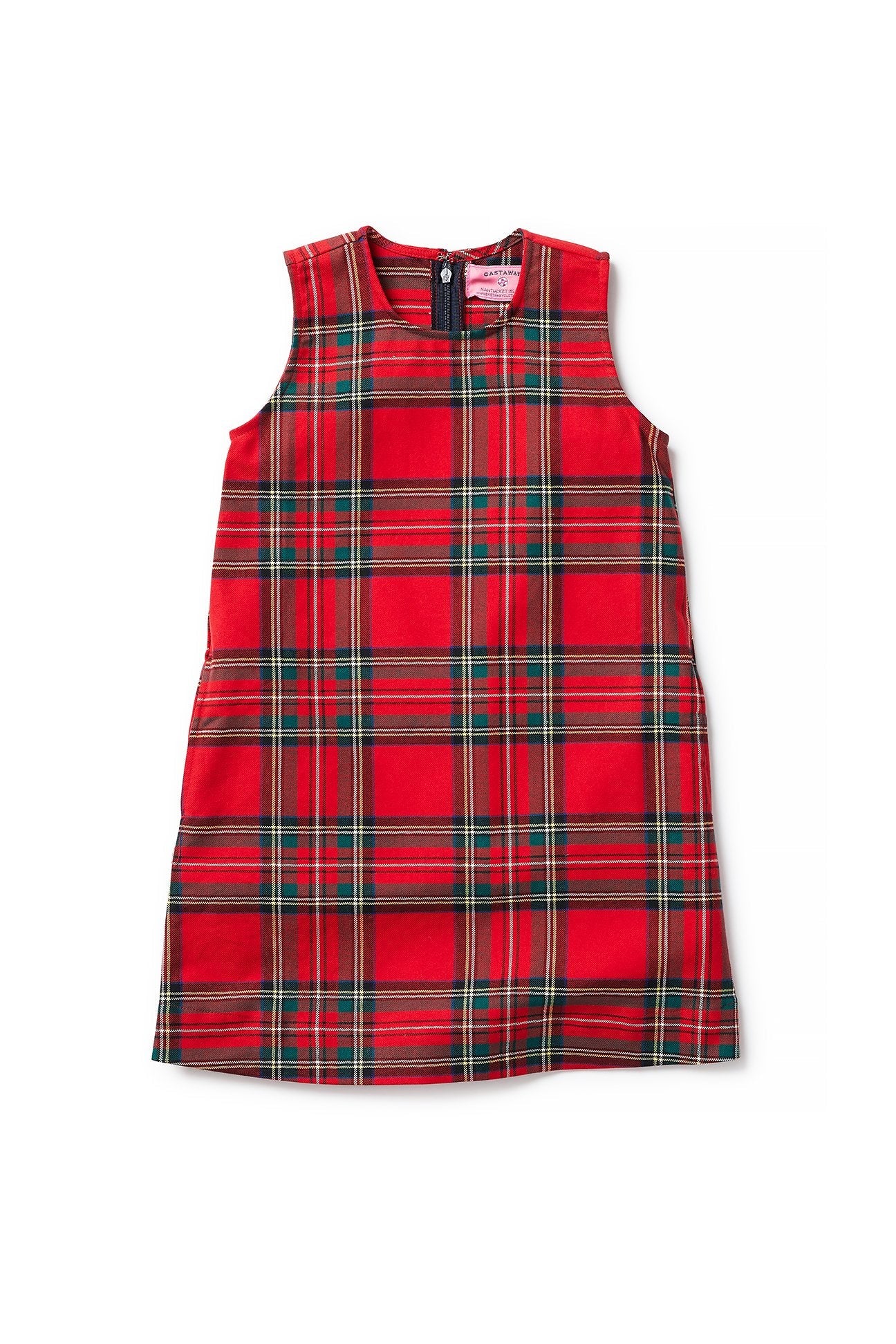 Girls Shift Dress Stretch Twill Royal Stewart Tartan Plaid - Castaway Nantucket Island