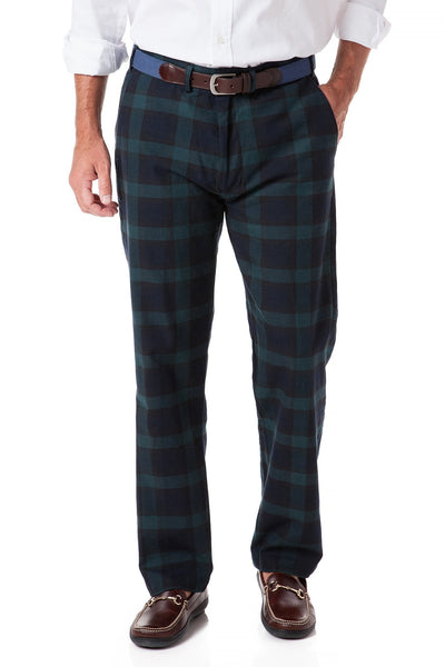 Harbor Pant Stretch Twill Blackwatch Tartan Plaid - Castaway Nantucket Island