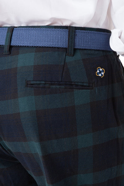 Harbor Pant Stretch Twill Blackwatch Tartan Plaid - Castaway Nantucket Island