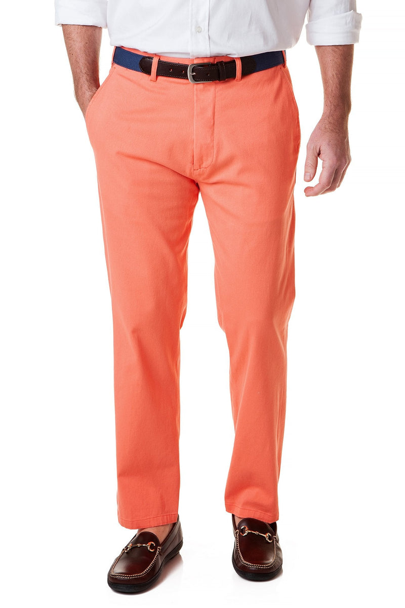Harbor Pant Stretch Twill Coral - Castaway Nantucket Island