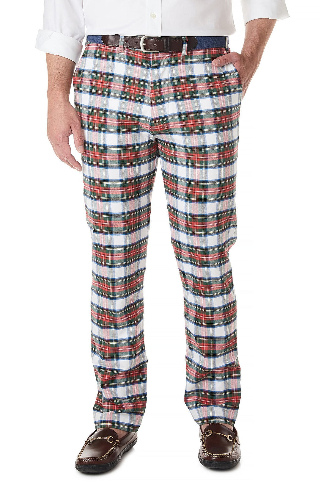 Castaway Mens Christmas Pant Twill Dress Stewart Tartan Plaid