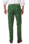 Harbor Pant Stretch Twill Hunter with Santa - MENS EMBROIDERED PANTS - Castaway Nantucket Island