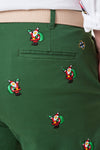 Harbor Pant Stretch Twill Hunter with Santa - MENS EMBROIDERED PANTS - Castaway Nantucket Island