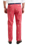 Harbor Pant Stretch Twill Hurricane Red with Scotch and Cigar MENS EMBROIDERED PANTS Castaway Nantucket Island