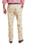Harbor Pant Stretch Twill Khaki with Hollyberry MENS EMBROIDERED PANTS Castaway Nantucket Island