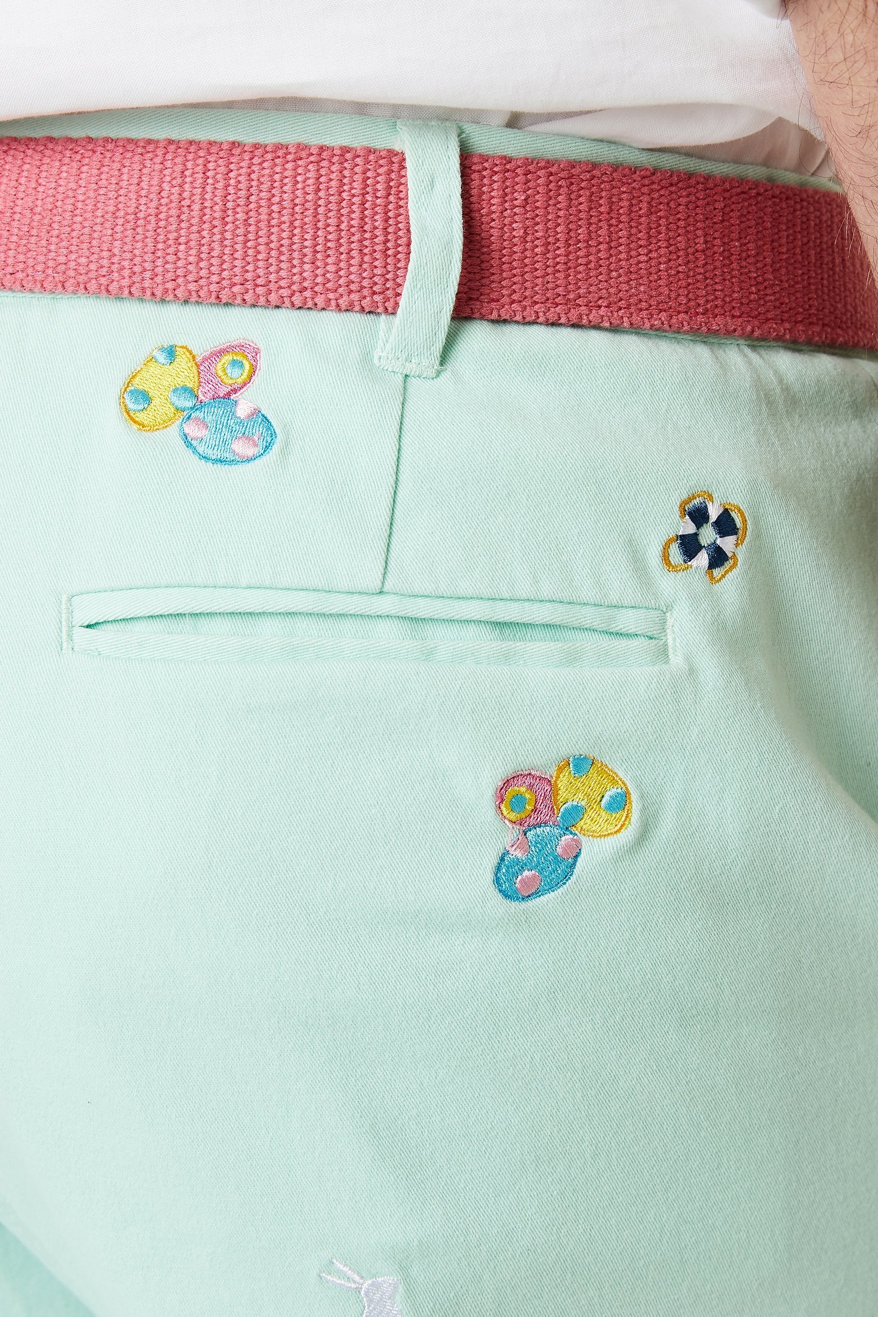 Harbor Pant Stretch Twill Mint with Easter Eggs and Bunny