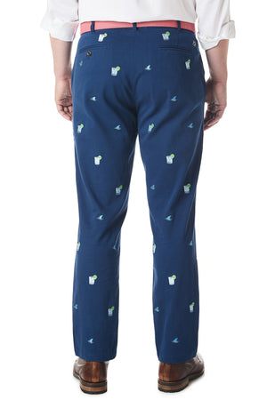 Harbor Pant Stretch Twill Nantucket Navy with Fin & Tonic - Castaway Nantucket Island