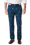 Harbor Pant Stretch Twill Nantucket Navy With Shamrock - Castaway Nantucket Island