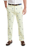 Harbor Pant Stretch Twill Neon Yellow with Calico Jack MENS EMBROIDERED PANTS Castaway Nantucket Island