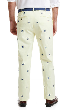 Harbor Pant Stretch Twill Neon Yellow with Calico Jack MENS EMBROIDERED PANTS Castaway Nantucket Island