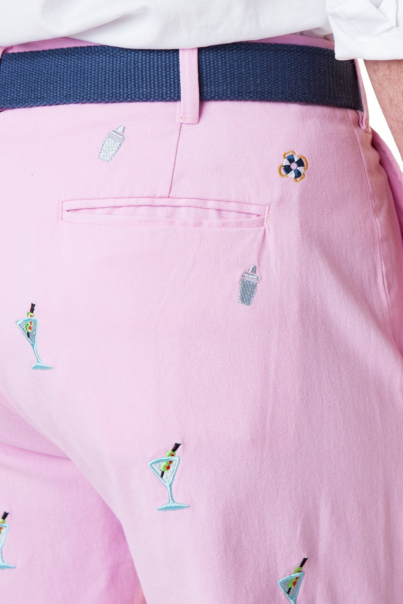 Harbor Pant Stretch Twill Pink with Martini & Shaker