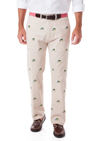 Harbor Pant Stretch Twill Stone with Woody & Christmas Tree - Castaway Nantucket Island