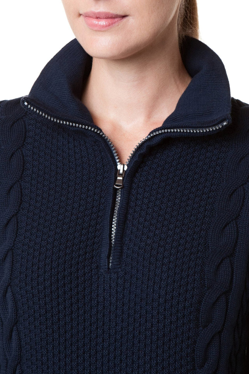 Holebrook Sweater Annika Navy WP 1/4 Zip - ARCHIVED - Castaway Nantucket Island
