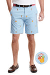 Island Short Canvas Blue Grotto with Tiki and Coconut Drinks MENS EMBROIDERED SHORTS Castaway Nantucket Island
