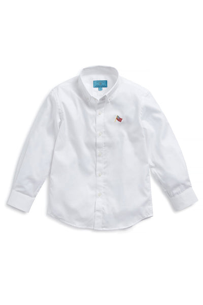 James Shirt White Linen with USA Flag BOYS SHIRTS Castaway Nantucket Island