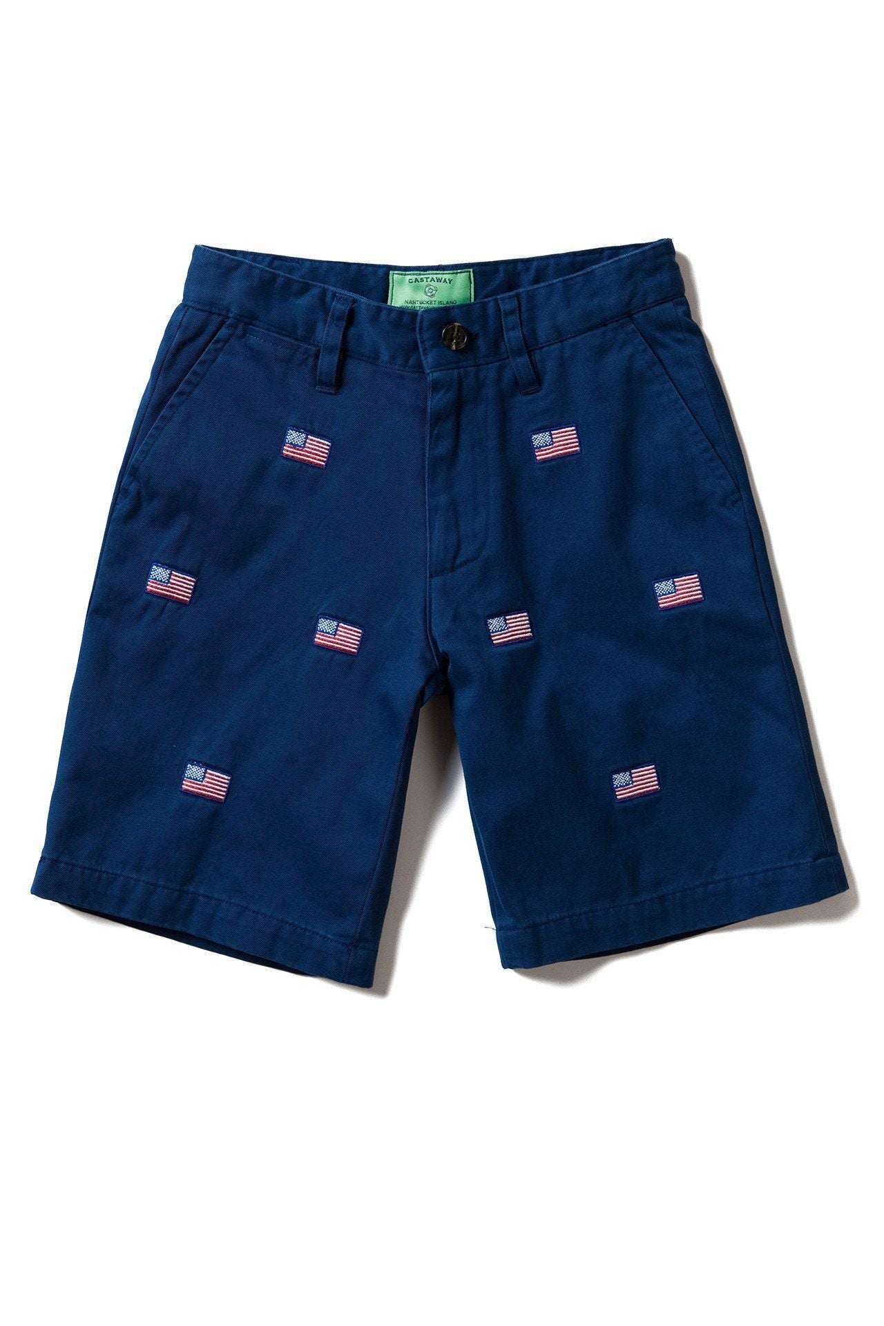 Jetties Short Atlantic With American Flag - BOYS SHORTS - Castaway Nantucket Island