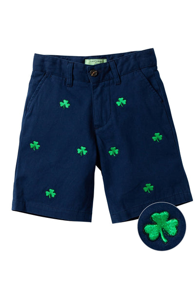 Jetties Short Stretch Twill Nantucket Navy with Shamrock - Castaway Nantucket Island