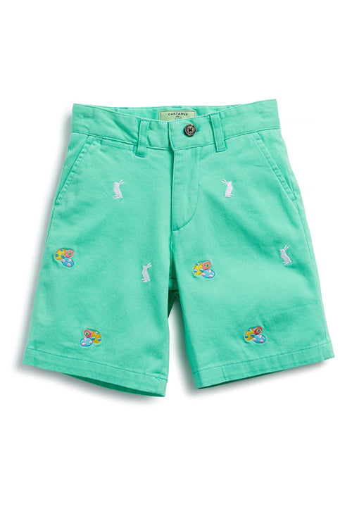 Jetties Short Stretch Twill Spring Green with Easter Eggs & Bunny BOYS ...