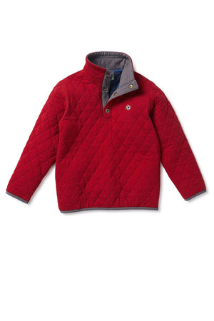 Kids Cross Rip Quilted Sweatshirt Regatta Red - Castaway Nantucket Island