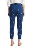 Ladies Ankle Capri Stretch Twill Nantucket Navy with Pastel Racing Horses LADIES PANT Castaway Nantucket Island