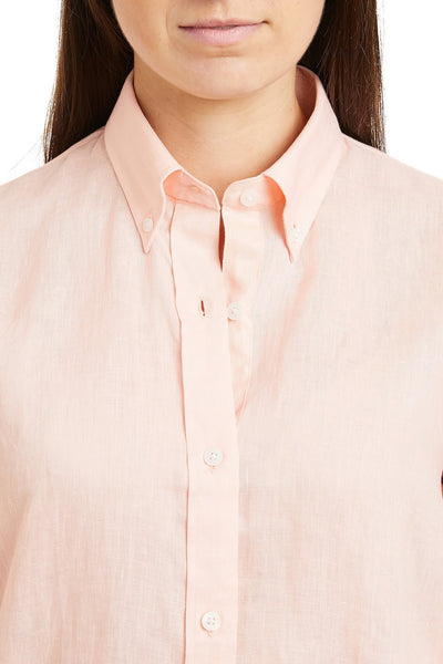 Ladies Button Down Shirt Peach Linen LADIES SHIRTS Castaway Nantucket Island