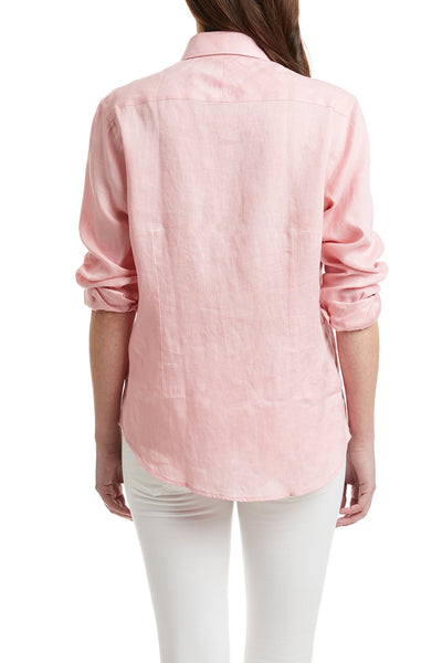 Ladies Button Down Shirt Pink Linen LADIES SHIRTS Castaway Nantucket Island