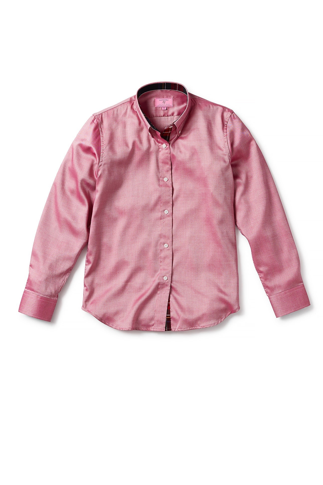 Ladies Button Down Shirt Red Oxford with Black Stewart Trim LADIES SHIRTS Castaway Nantucket Island