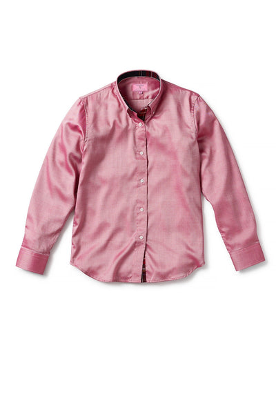 Ladies Button Down Shirt Red Oxford with Black Stewart Trim LADIES SHIRTS Castaway Nantucket Island