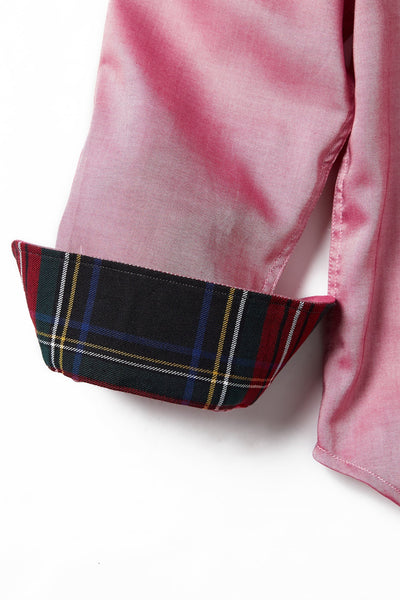 Ladies Button Down Shirt Red Oxford with Black Stewart Trim LADIES SHIRTS Castaway Nantucket Island