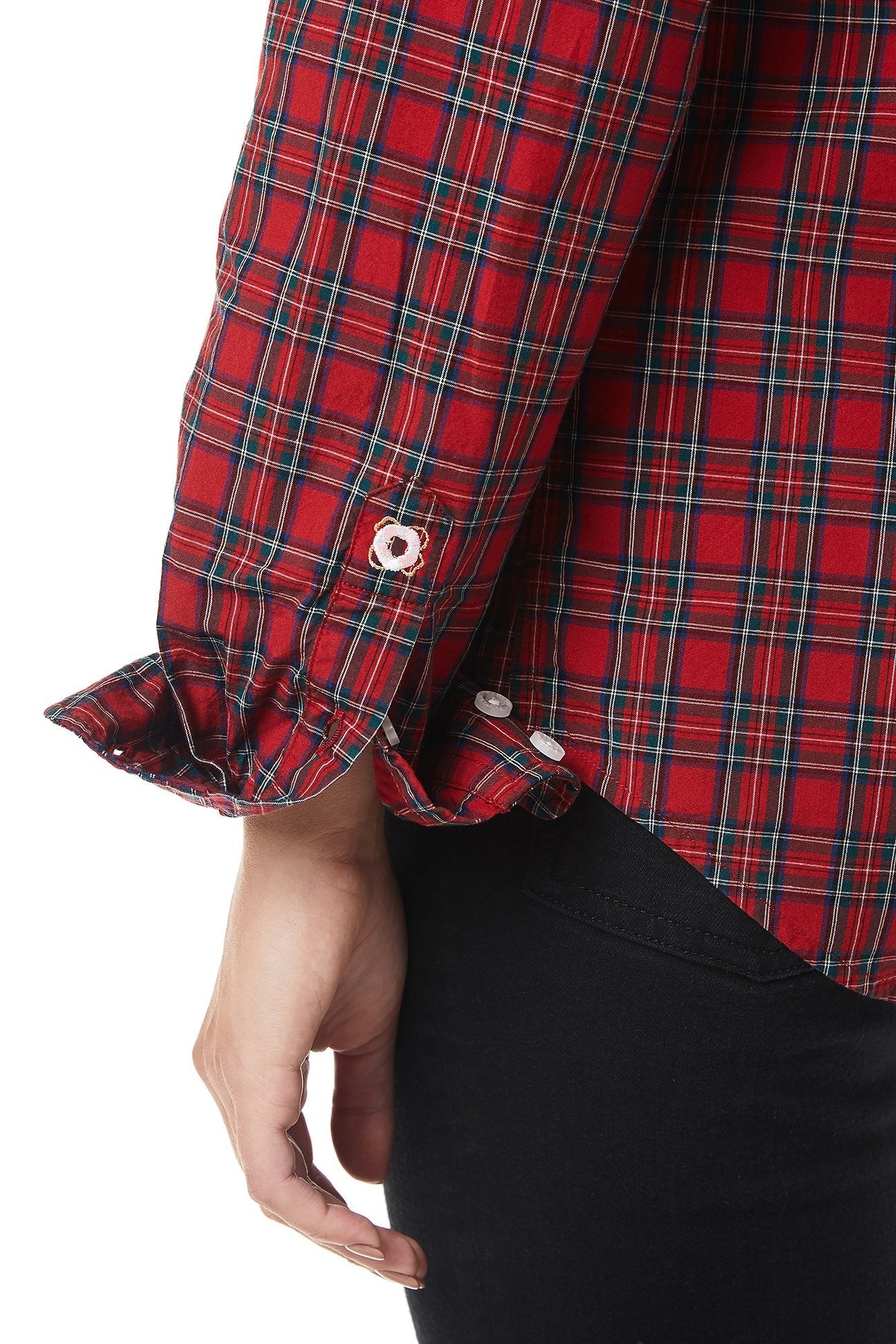 Ladies Button Down Shirt Royal Stewart - Castaway Nantucket Island