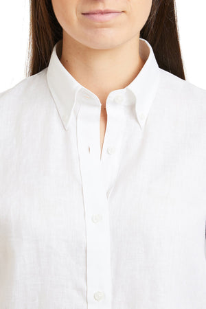 Ladies Button Down Shirt White Linen LADIES SHIRTS Castaway Nantucket Island