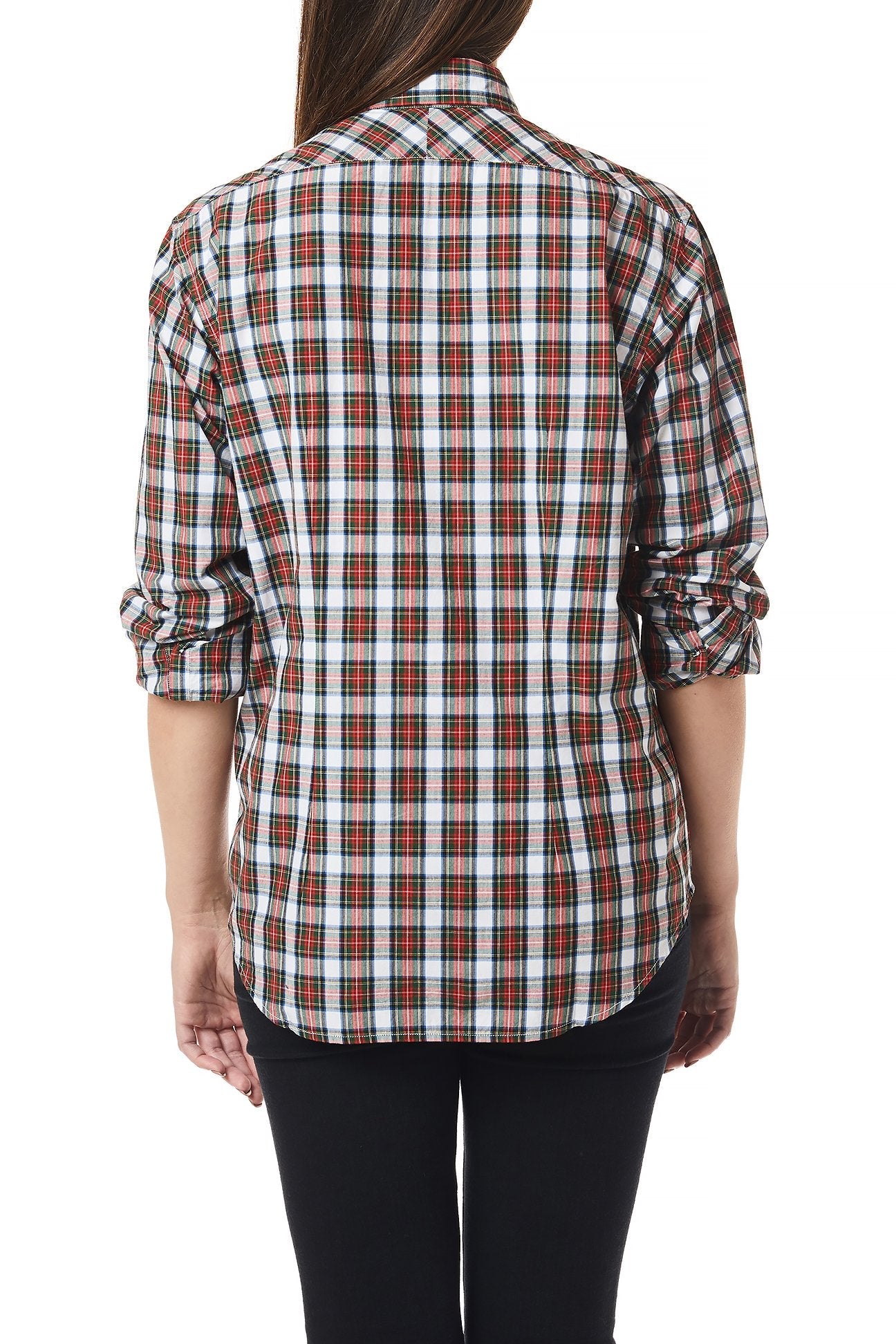 Ladies Buttondown Shirt Dress Stewart Tartan - Castaway Nantucket Island