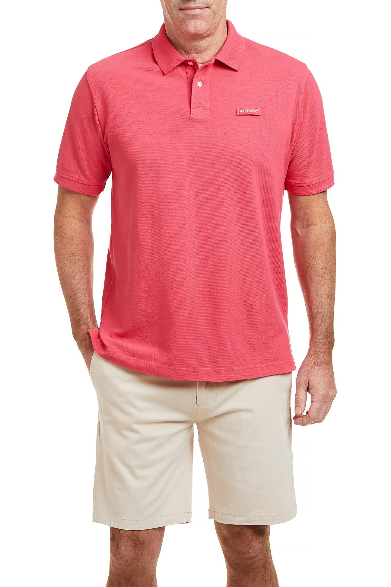 Onshore Polo Shirt Sunset Red POLOS & TEES Castaway Nantucket Island