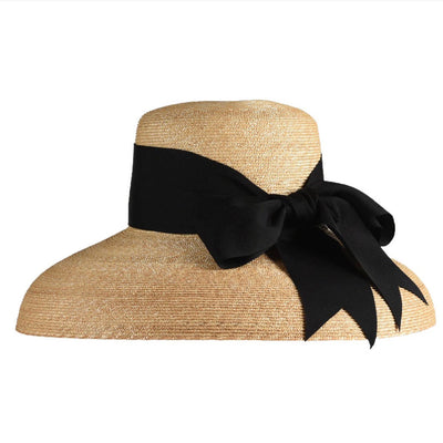 Peter Beaton Wauwinet, Large Brim Leghorn Straw Natural Underbrim ACCESSORIES Peter Beaton