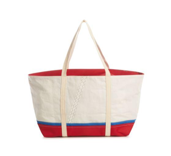 canvas travel tote sail bag marine store Sail Cloth Day Tote, Royal Blue & Red