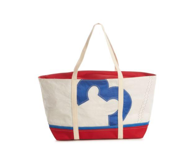 Sail Cloth Daytote Royal Blue & Red - Castaway Nantucket Island