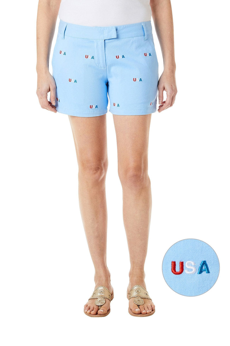 Sailing Short Stretch Twill Liberty with USA - Castaway Nantucket Island