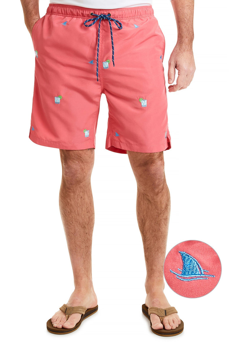 Sandbar Swim Suit Cayenne with Fin & Tonic MENS BATHING SUITS Castaway Nantucket Island