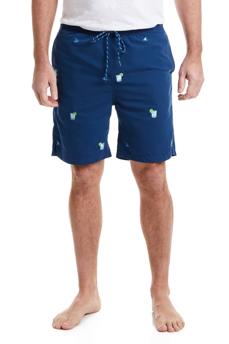 Sandbar Swim Suit Nantucket Navy with Fin & Tonic MENS BATHING SUITS Castaway Nantucket Island