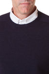 Shetland Crew Neck Sweater Dark Navy - MENS OUTERWEAR - Castaway Nantucket Island