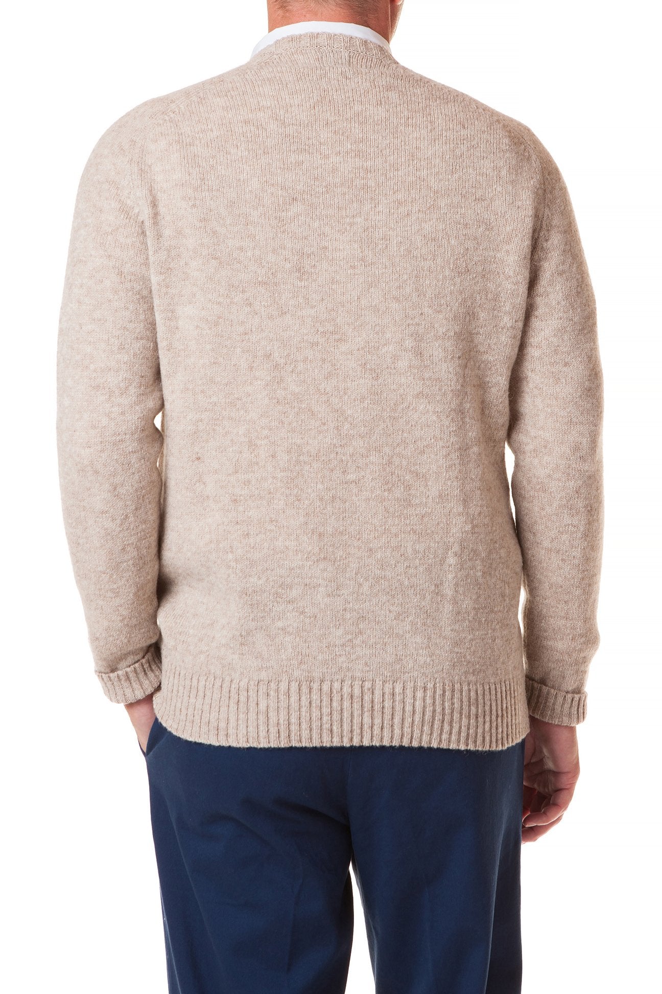 Shetland Crew Neck Sweater Oatmeal - MENS OUTERWEAR - Castaway Nantucket Island
