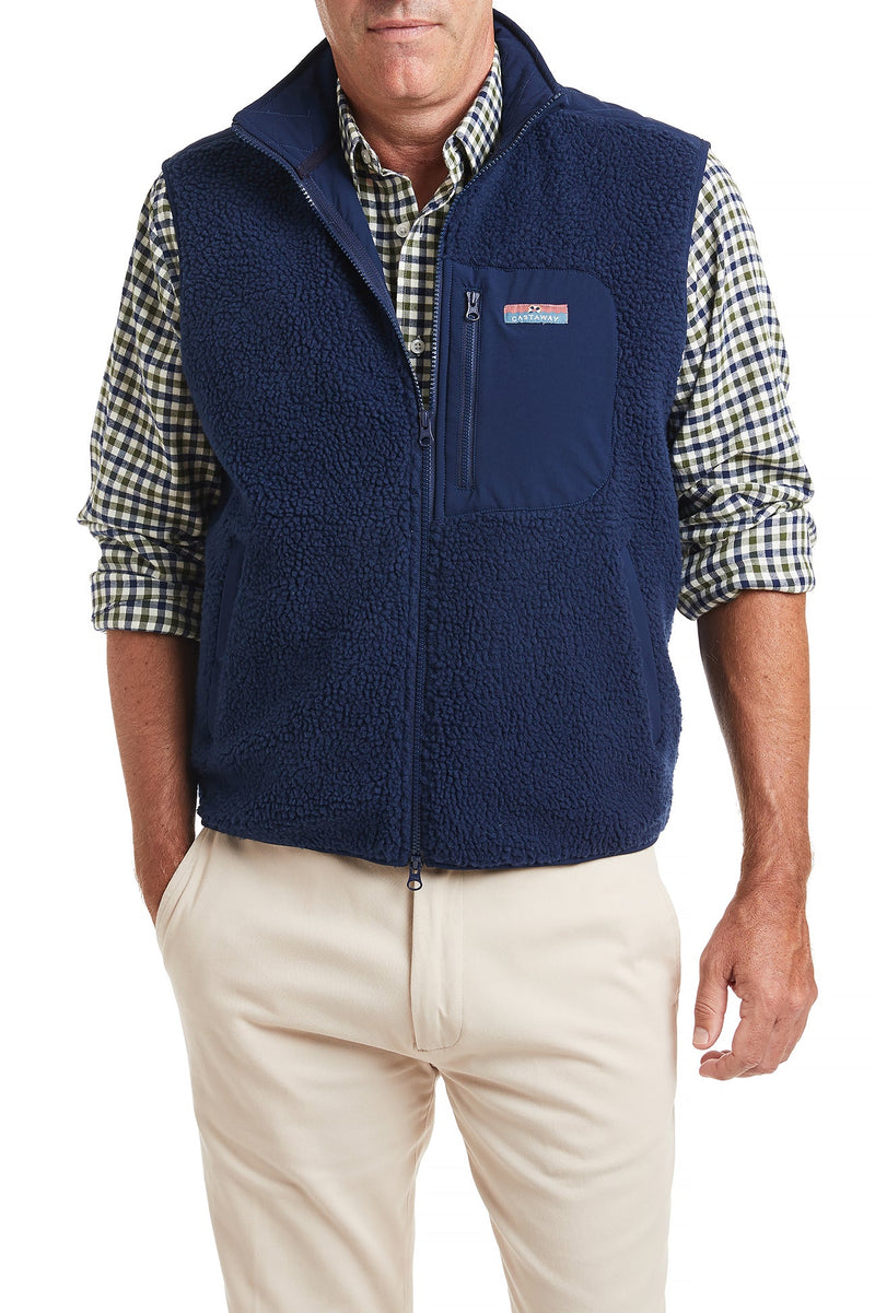 Sherpa Vest Nantucket Navy MENS OUTERWEAR Castaway Nantucket Island