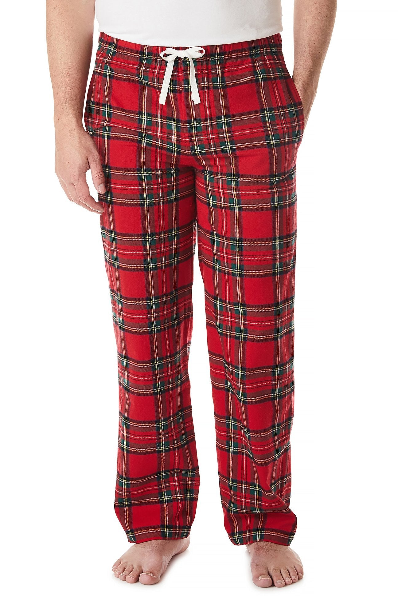 Men’s Royal Stewart Tartan Silk Pajama Pant with Stripe, S