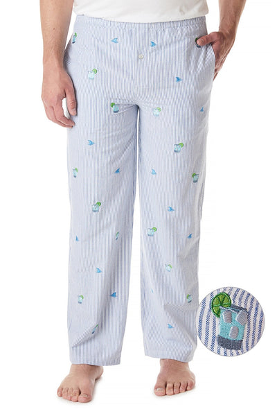 Sleeper Pant Oxford Blue Stripe with Fin & Tonic - Castaway Nantucket Island