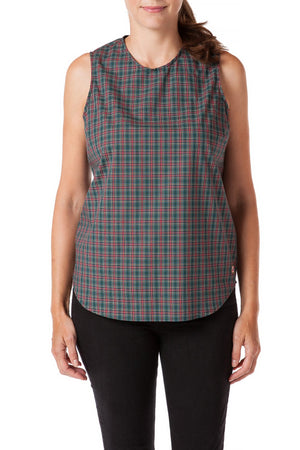 Sleeveless Top Festive Plaid - Castaway Nantucket Island