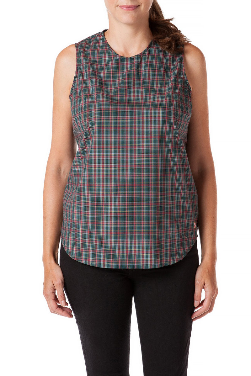 Sleeveless Top Festive Plaid - Castaway Nantucket Island