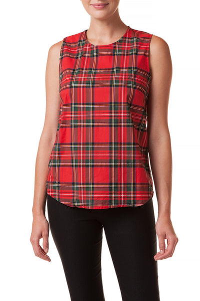 Sleeveless Top Royal Stewart Tartan - LADIES SHIRTS - Castaway Nantucket Island