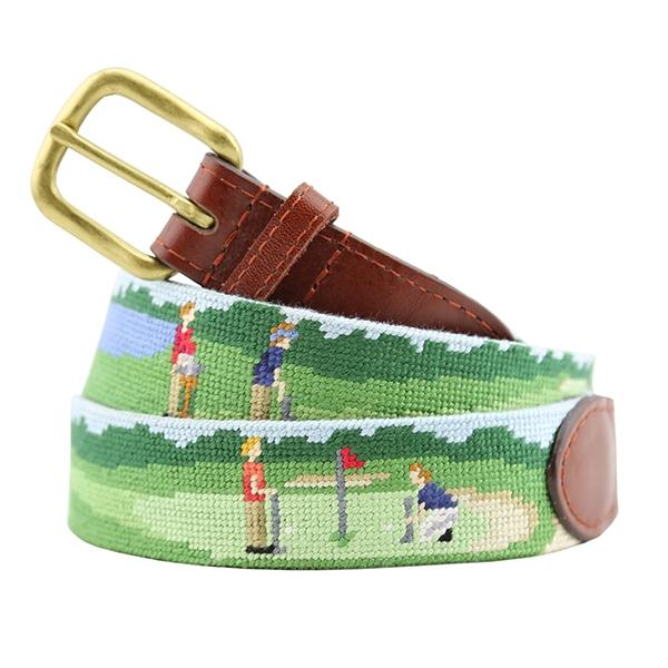 Smathers and Branson Needlepoint Belt On The Links - Castaway Nantucket Island
