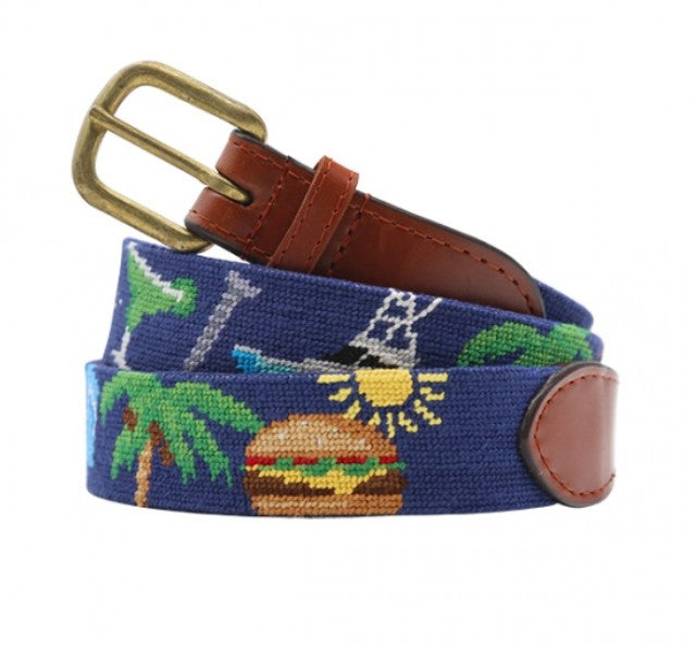 Smathers & Branson Needlepoint Belt Margaritaville MENS BELTS Smathers & Branson