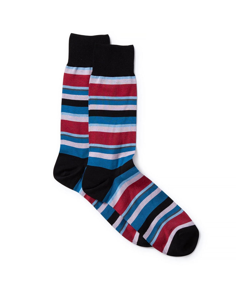 Sock Multi Stripe Black - ACCESSORIES NO GOOG SHOP - Castaway Nantucket Island